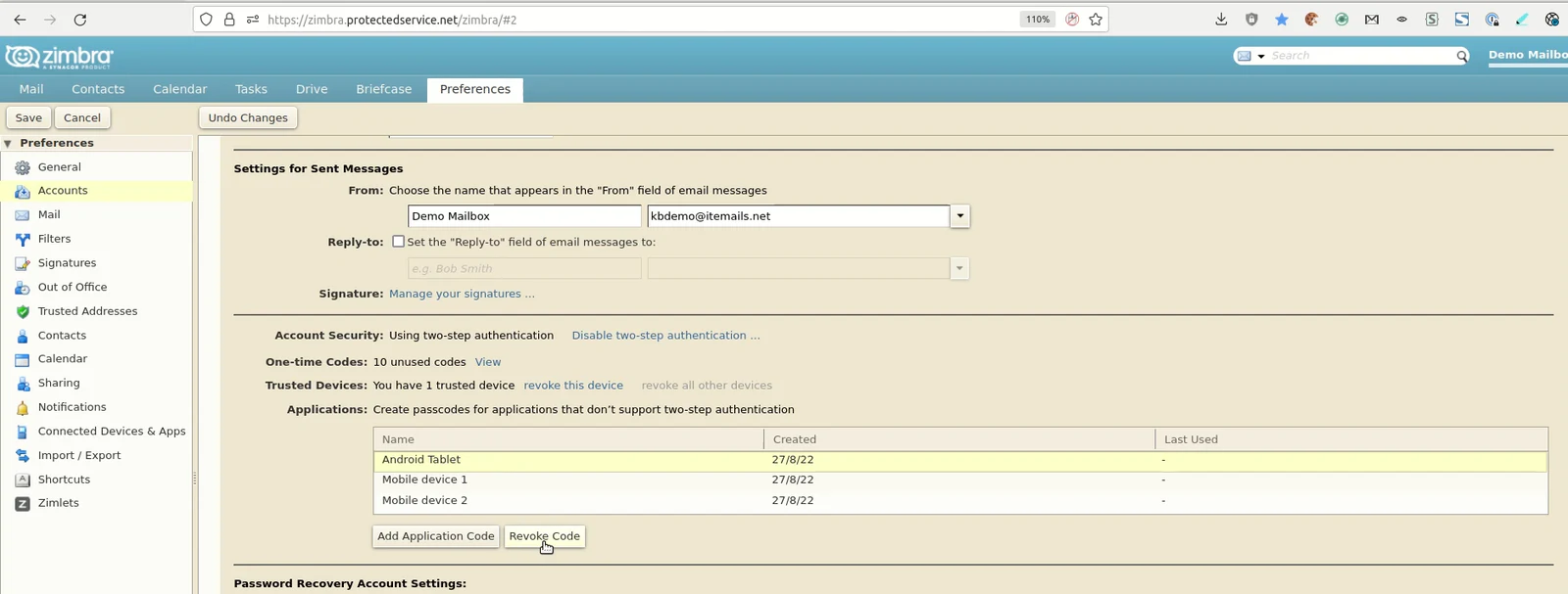 Create application specific passwords
