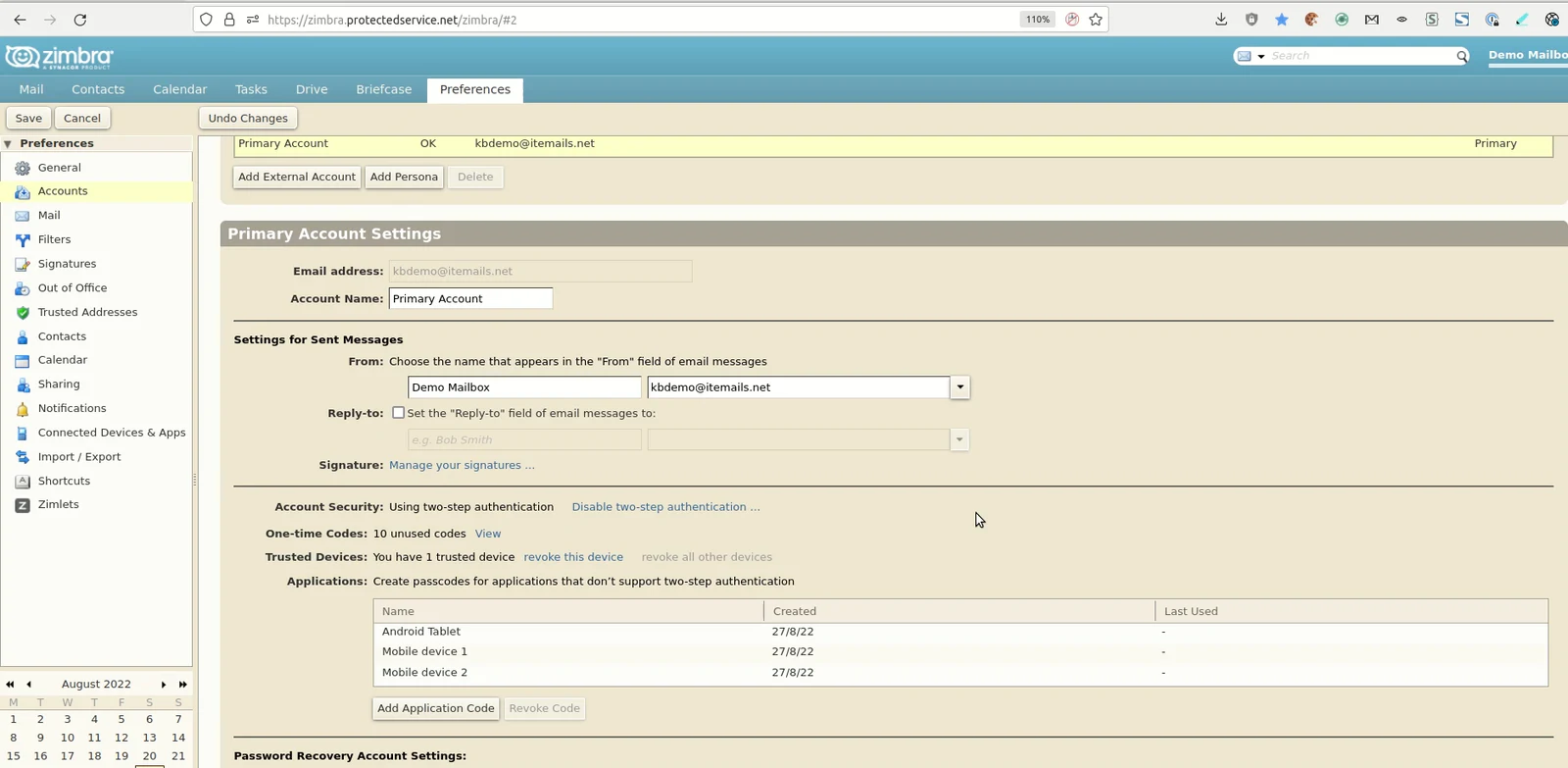 Create application specific passwords