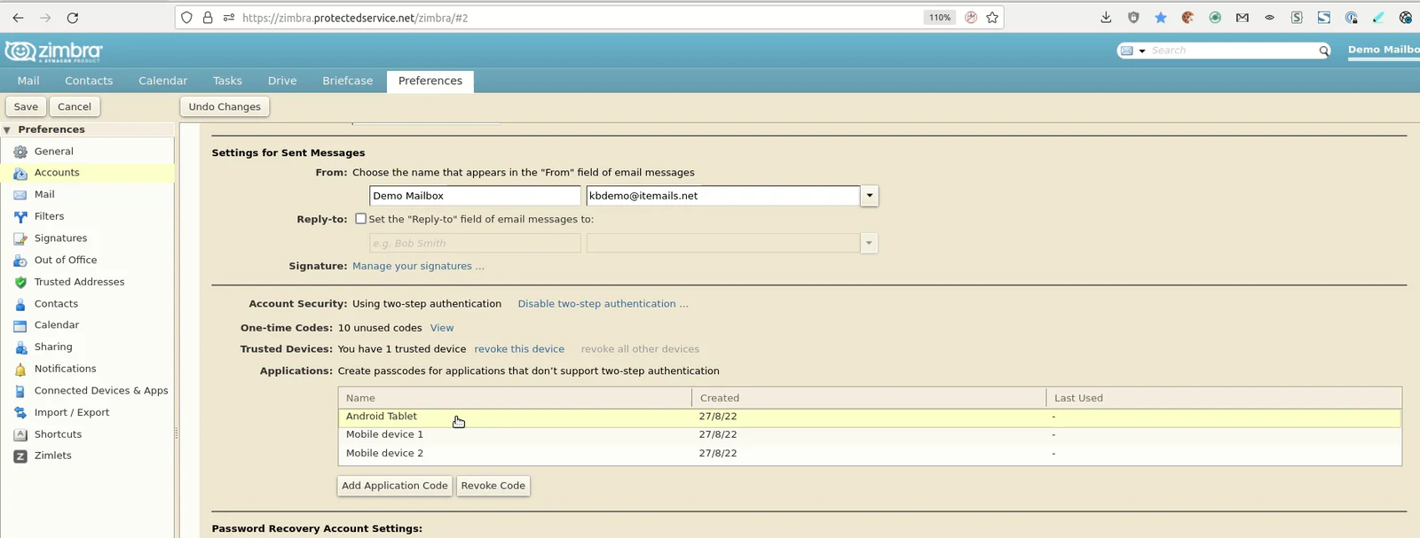 Create application specific passwords