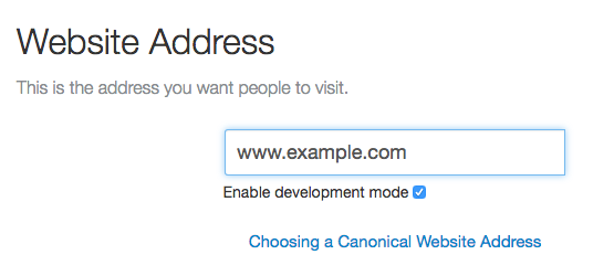 When you are provisioning your WordPress site using the Control Panel, “Enable development mode” is selected