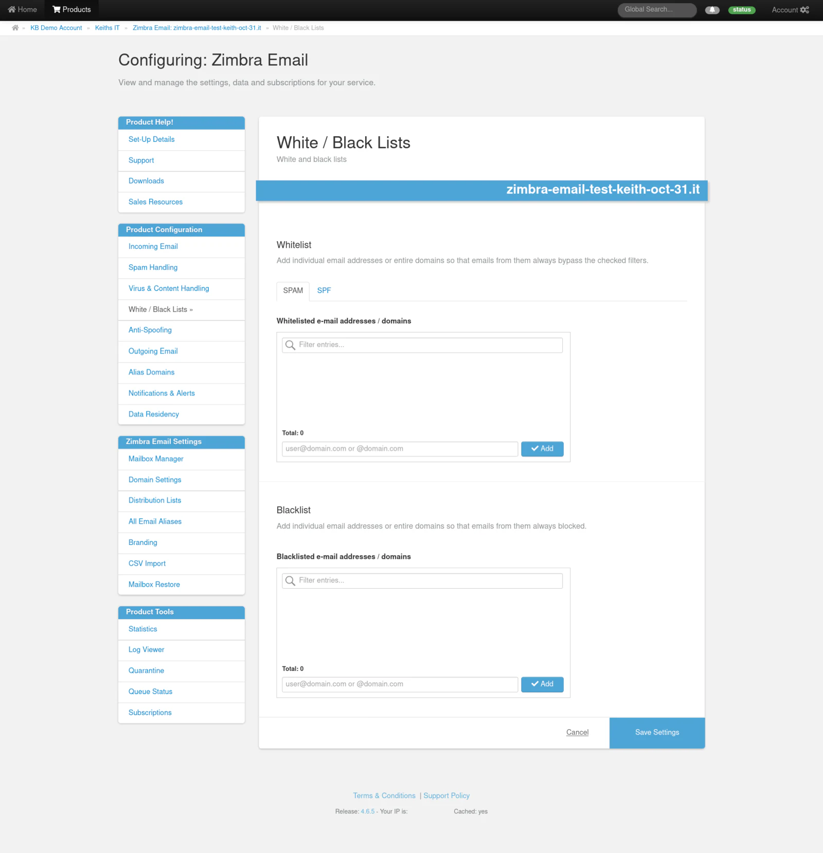 How to blacklist a sender's email address