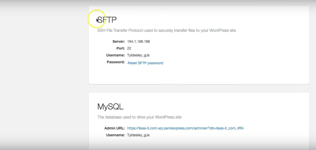  Step 6 – Login to your FTP client using the login credentials listed in your Control Panel