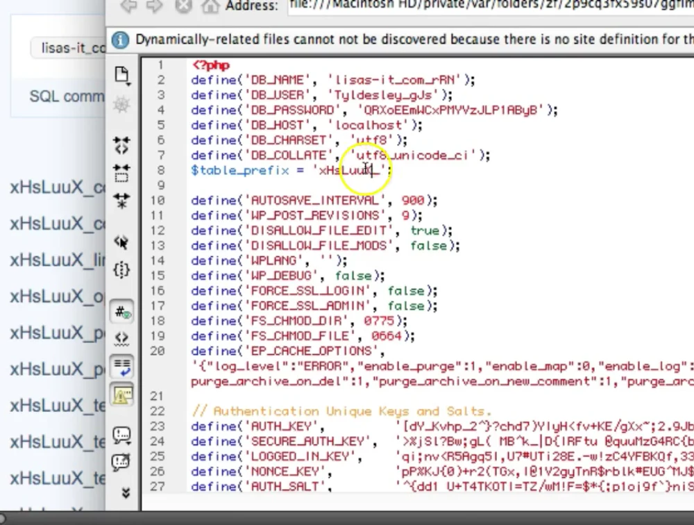 How to change your WordPress Database Table Prefixes — screenshot 13
