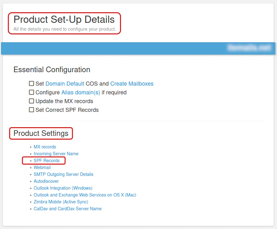 Creating a Zimbra SPF record