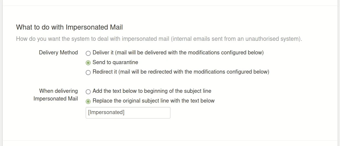 How to enable Internal Impersonation Protection