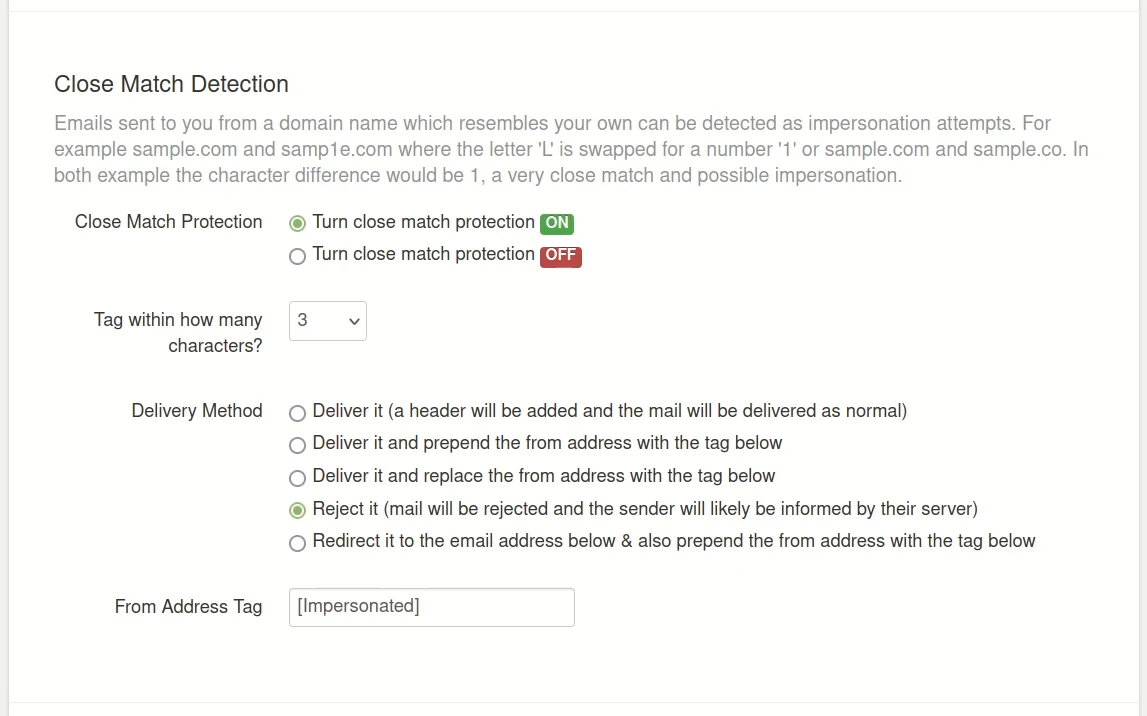 How to enable Internal Impersonation Protection
