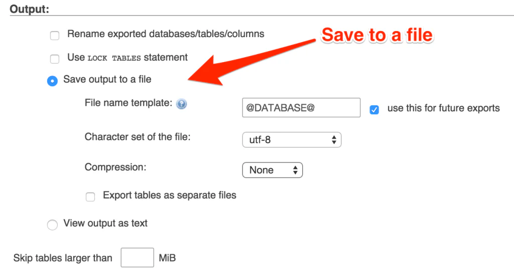 The following shows you how to export from PHPMyAdmin Step 1 – Select database  Step 2 – Click Export 