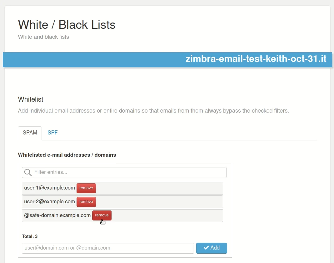 How to whitelist a sender's email address