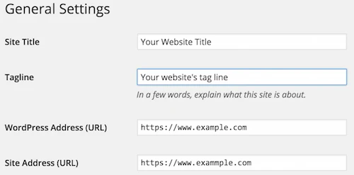 You can find your existing site’s WordPress Address by looking in the General Settings of your existing