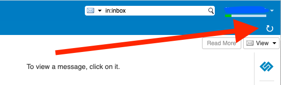The refresh icon at the top right of the classic web app